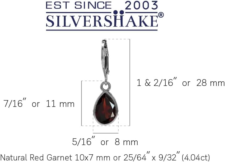 Silvershake 10X7mm Pear Shape Birthstone Gemstones White Gold Plated or Yellow Gold Plated 925 Sterling Silver Heart Victorian Style Drop Dangle Leverback Earrings Jewelry for Women - Image 3