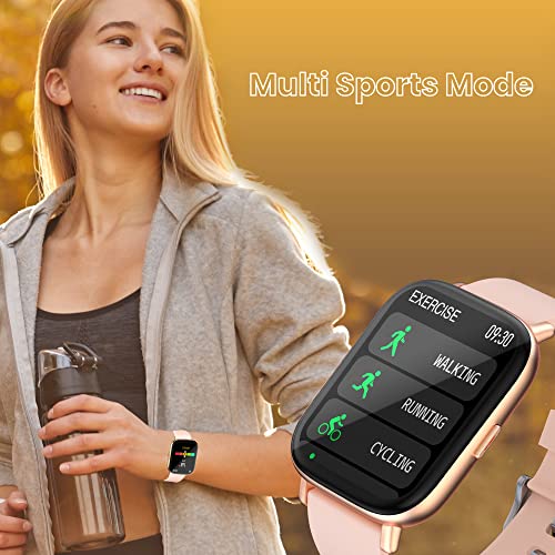 Image of ZEBRONICS Zeb-FIT5220CH Smart Fitness Watch, 2.5D Curved Glass 4.4cm Large Square Display, Metal Body, Dual Menu UI, 7-Day Data Storage, 8 Sports Mode, SpO2, BP & HR Monitor, (Gold)