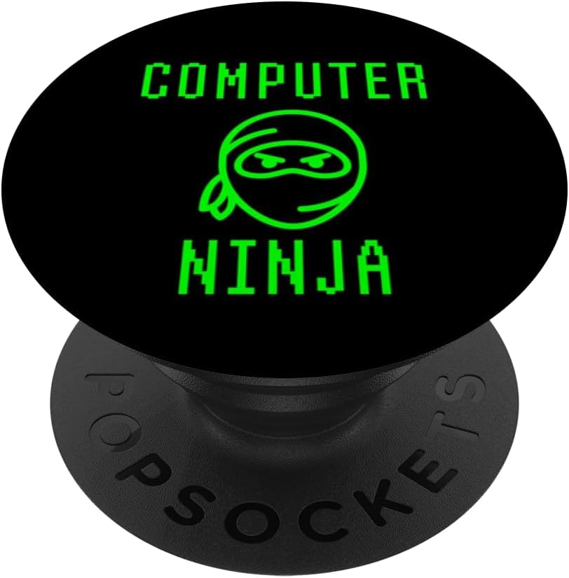 Computer Ninja Face PC Repair Technician Tech Support Geek PopSockets Adhesive PopGrip