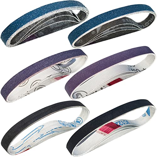 Baidoon 24 Pcs 1/2" X 12" Knife Sharpener Sanding Belts, Replacement Belt Kit For Official Work Sharp Knife & Tool Sharpener For Mk.1, Mk.2, Wskts, Wskts-Kt - 80/120/180/400/800/1200 Grits #TOP4