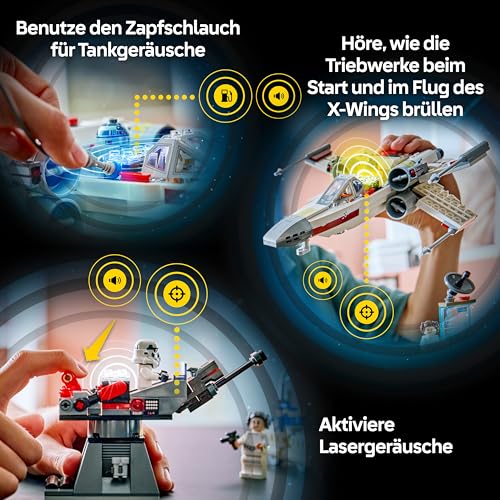 LEGO Star Wars SMART Play: Lukes Rot Fünf X-Wing - interaktives Spielzeug - All-in-1-Set - SMART Brick lässt Set darauf reagieren… – Ansicht 5