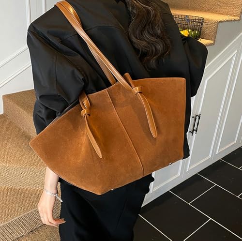 Image of Slouchy Suede Tote Bag Women Crossbody Hobo Shoulder Purses Travel Handbags