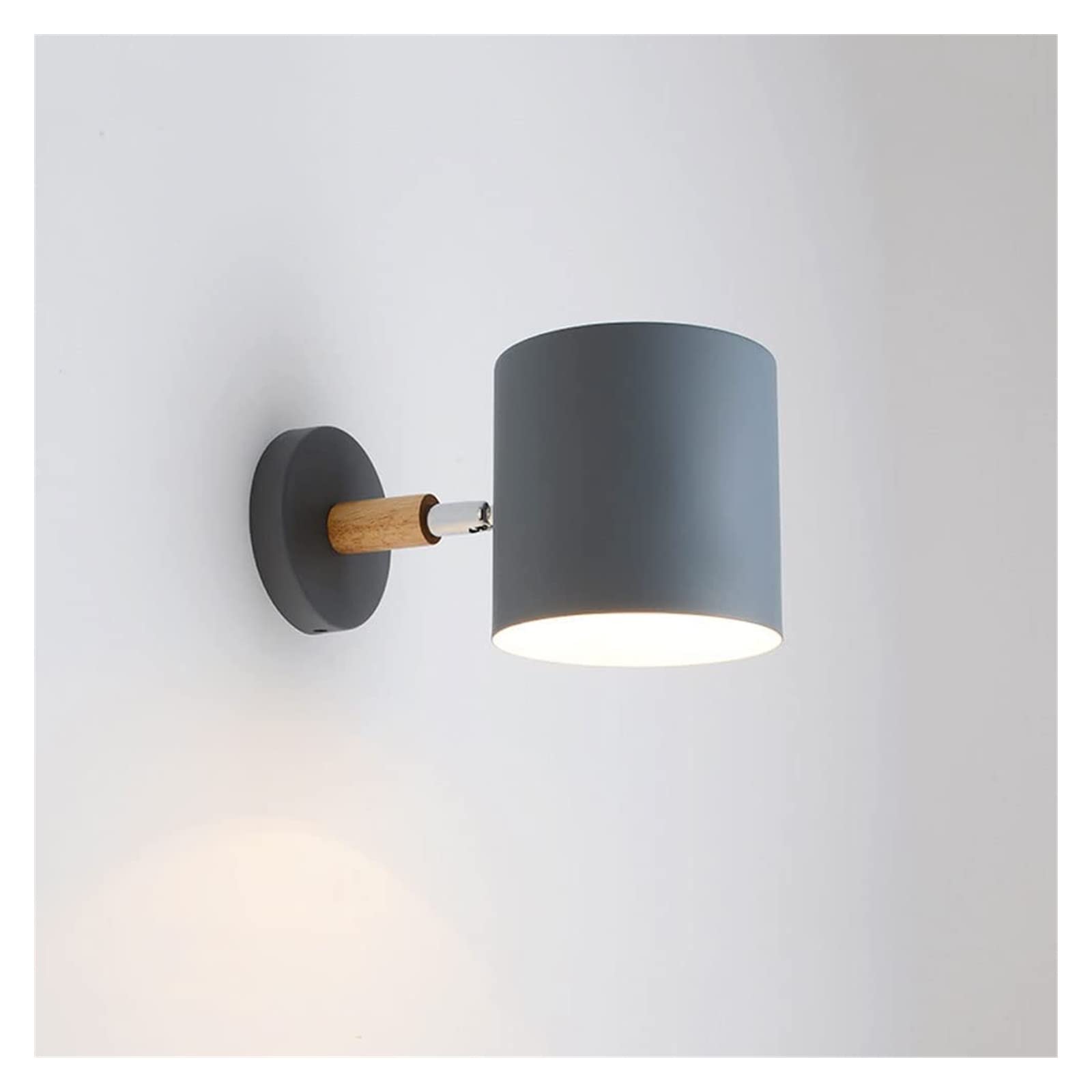 NHPJFDC Adjustable Wood Wall Lamp Sconce for Bedroom, Living Room & Hallway - Stylish Reading Light Fixture with E27 Socket (Green Color) Gray