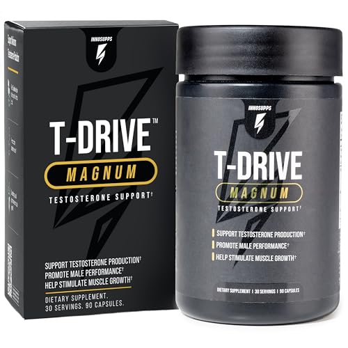 InnoSupps T-Drive Magnum Testosterone Booster Enhance Peak Performance Amplify Muscle Growth,...