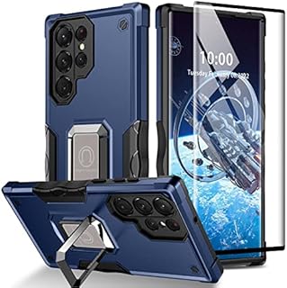 ANTSHARE for Samsung Galaxy S22 Ultra Case with Screen Protector & Kickstand,Shockproof Heavy Duty Phone Case for S22 Ultra(Blue)