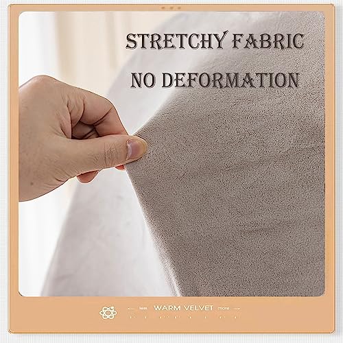 Housse de chaise incurvée velours anti tache vert extensible - 5