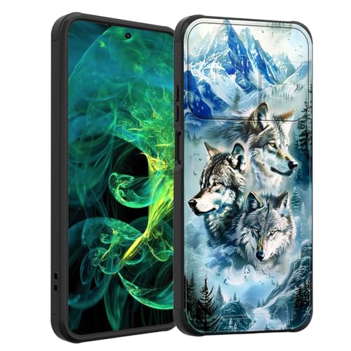 smauncucn for Moto G 5G 2025 Case with Slide Camera Cover,Heavy Duty Dual Layer Hybrid Shock Proof Protective Rugged Bumper Case for Motorola Moto G 5G 2025 6.7 inch,Mountain Wolf Pack