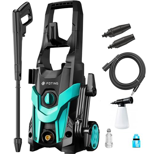 2025Upgraded Hochdruckreiniger mit 2 Hochdruckdüsen &Schaumkanone, Leistungsstarker Strahlreiniger,Flächenreiniger 145 bar| 420 L/h|Hochdruckpistole für Terrassen,Autos,Höfe,Zäune Electric., 39.98 €