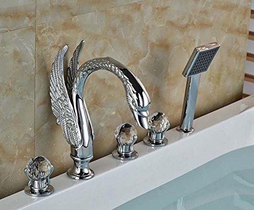 Mitigeur de baignoire Swan Style multicolore pour salle de bain familiale