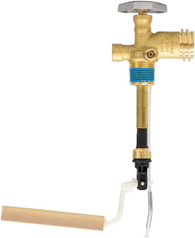 40 lb. LP OPD Valve with 6.4 Dip Tube - Propane - Grill - Cooking - Heating - Camping, Gold