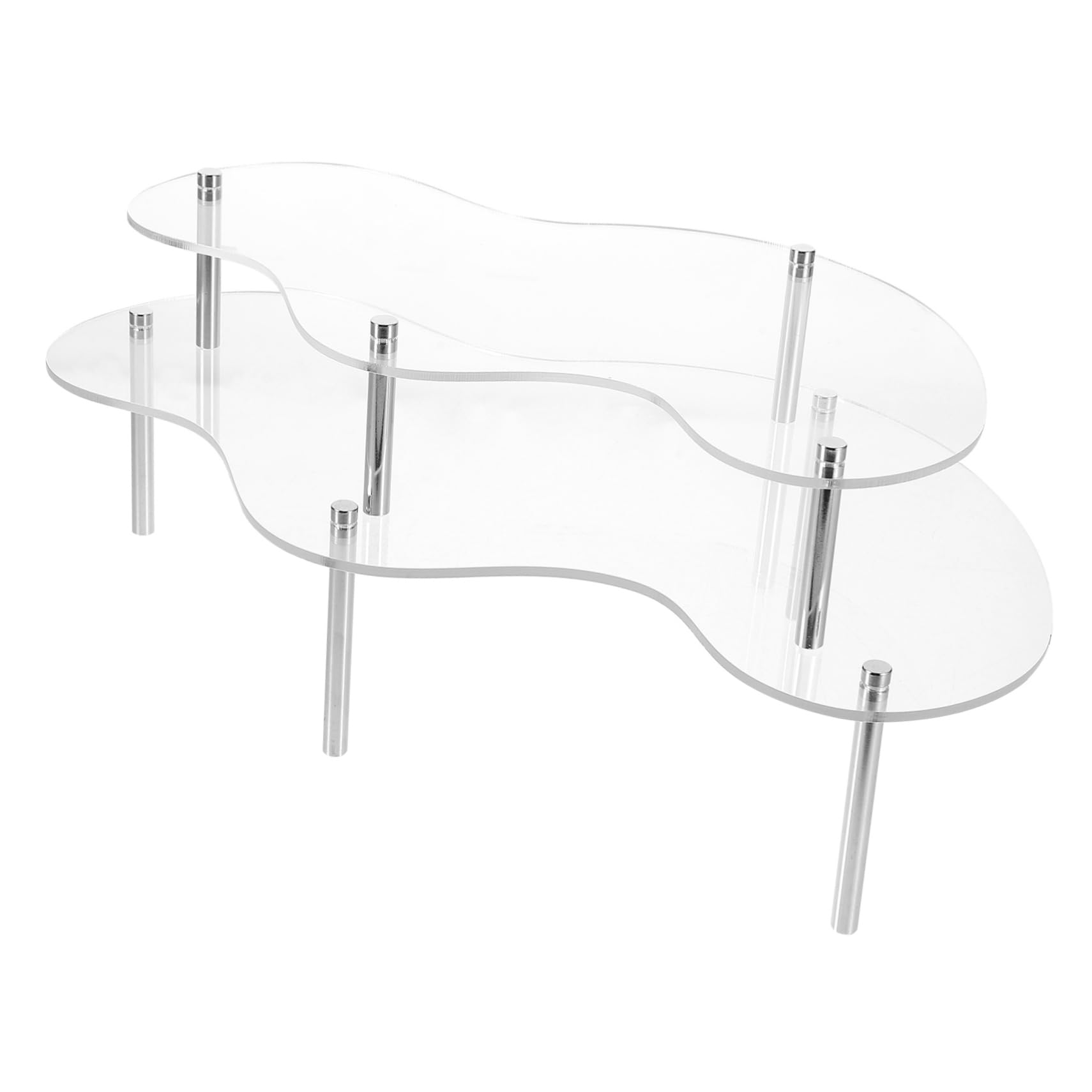 BRIGHTFUFU 1 Set Clear Cake Stand Food Display Stand Dessert Cupcake Holder Acrylic Display Shelf Metal