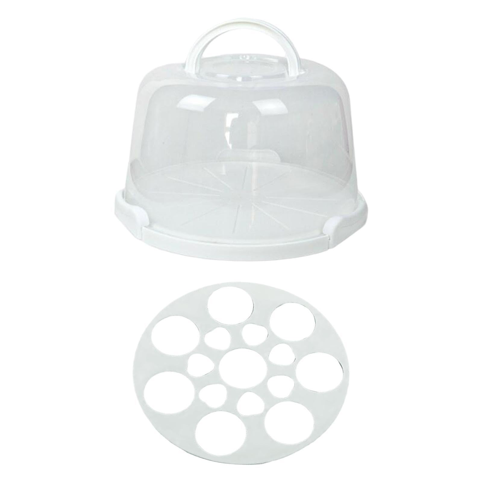 TWISAXC Optimal Cake Carrier With Lid And Handle For Safe Transporting Of Cakes Pies Muffins And Sweet Items Cake Container Is Suitable For Party Cupcake, 8 inch with rack