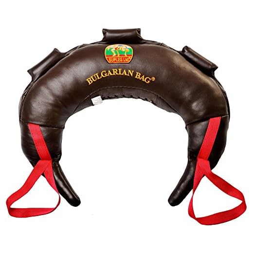 Bulgarian Bag - Genuine Leather (30 lb.) (Fitness, Crossfit, Wrestling, Judo, Grappling, Functional Training, MMA, Sandbag), Medium