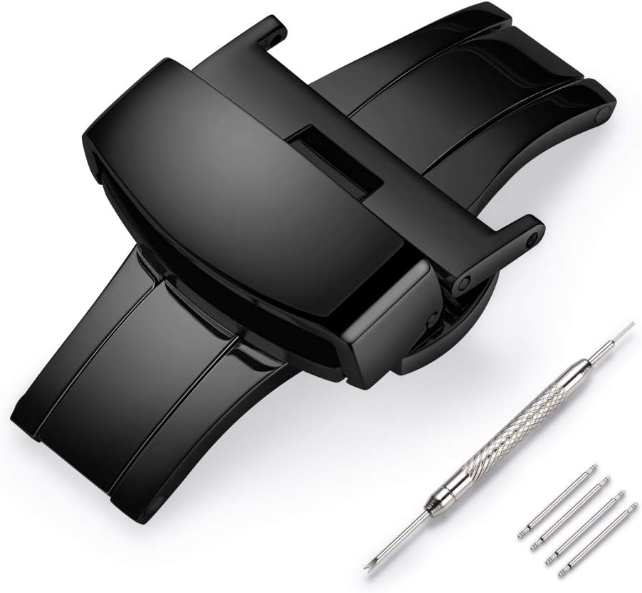 Stainless Steel Deployment Clasp Silver/Gold/Black/Rose Gold Watch Band Buckle Color&Width (14mm,16mm,18mm,20mm,22mm)