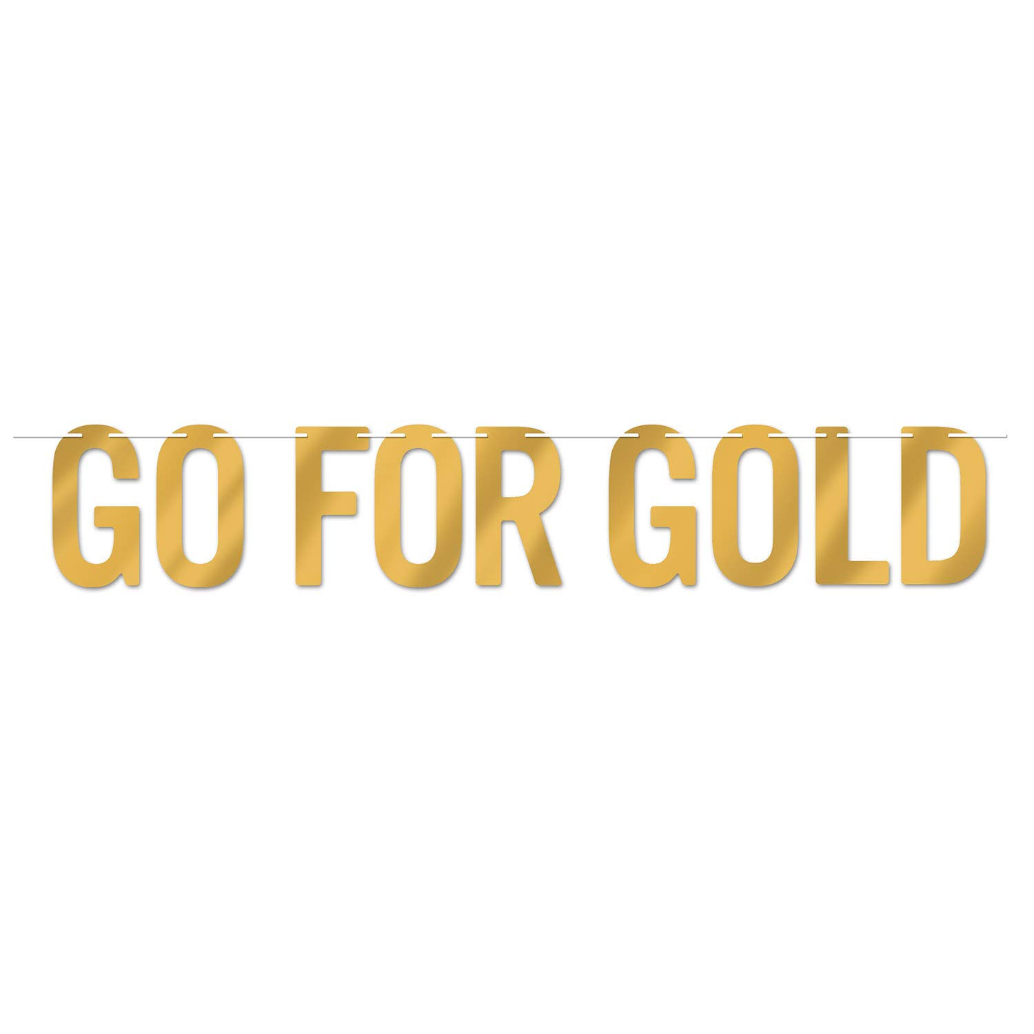 Beistle, Multicolored Go for Gold Letter Banner