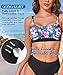 2026 Fashion Sports Swim Bra Classic Bikini Tops for Women Bathing Suits Top with Padded Crop Swimsuit Pink Colorful Flowers S