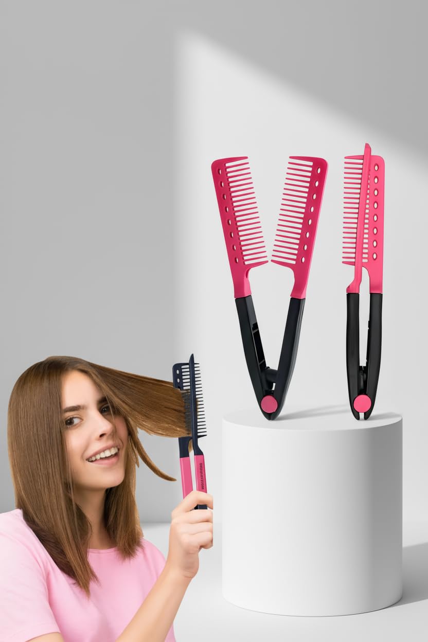 Transformacion Manuel V Tipi Keratin Saç Düzleştirici – Isısız, Taraklı Saç Maşası Pratik ve Taşınabilir 722360
