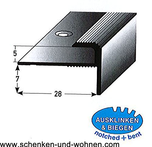 Preisvergleich Produktbild Einschubprofil 5 mm mit Nase 1 m lang Bronze hell