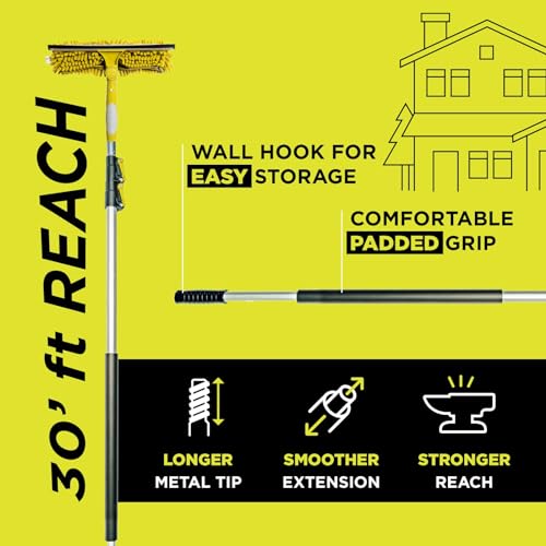 Image of DOCA Telescoping Pole 6-24 Ft - Extension Pole for Cleaning, Feather Duster, Window Washing Kit, Paint Roller, Window Squeegee - High Reach Extendable Kit for Indoor & Outdoor - Squeegee Scrubber