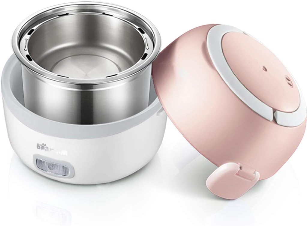 Lunch box Double Layer Electric with 304 Stainless Steel Container, 1.3L Electric Food Heater Portable Lunch Heater for Office, Heated and Insulated Stainless Steel