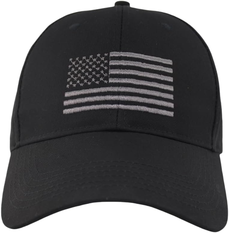 American Flag Baseball Hat - XL, XXL, 3XL Plus/Regular Size Men’s Cotton Structured Patriotic Ball Cap - Image 2