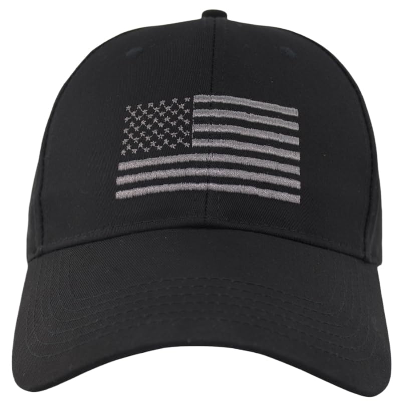 Image of American Flag Baseball Hat - XL, XXL, 3XL Plus /Regular Size Men's Cotton Structured Patriotic Ball Cap