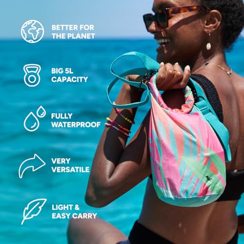 Dock & Bay Small Waterproof Dry Bag - 5L, IP66 Waterproof Bag, Lightweight - Hot Tropics by Dock & Bay - Used condition - Image 2