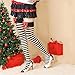 Green and White Striped Stockings,Strawberry Bowknot Thigh High Long Socks,Fashion Girls Stripes Over Knee Christmas Sock (US, Alpha, One Size, Regular, Regular, Green)