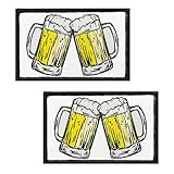 Lot de 2 patchs amusants pour boire de la bière - Broderie tactique - Bonnets, chemises, vestes, jeans, accessoires de bricolage, uniformes, vêtements, pantalons, motards, sac à dos - Crochet et