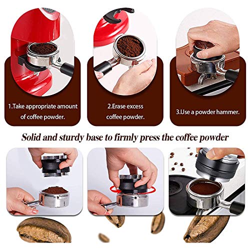 SNOWINSPRING - Dispensador de café y pilón 51 mm, 51 mm para portafiltro Dedica con alfombrilla de silicona y… - Imagen 8