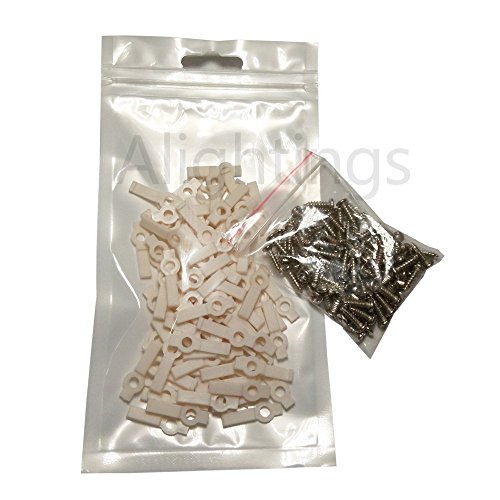 Alightings 100pcs LED Strip Mounting Bracket Clips for 10mm Wide PCB 5050 SMD Non-waterproof LED Light Strip, 100pcs Screws Included - Thumbnail 2