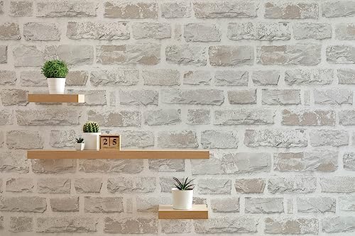 A.S. Création Naturstein Grau Weiß Tapete Steinoptik - Natural Living 386371 - Steintapete PVC-Frei - 10,05x0,53m Made in Germany