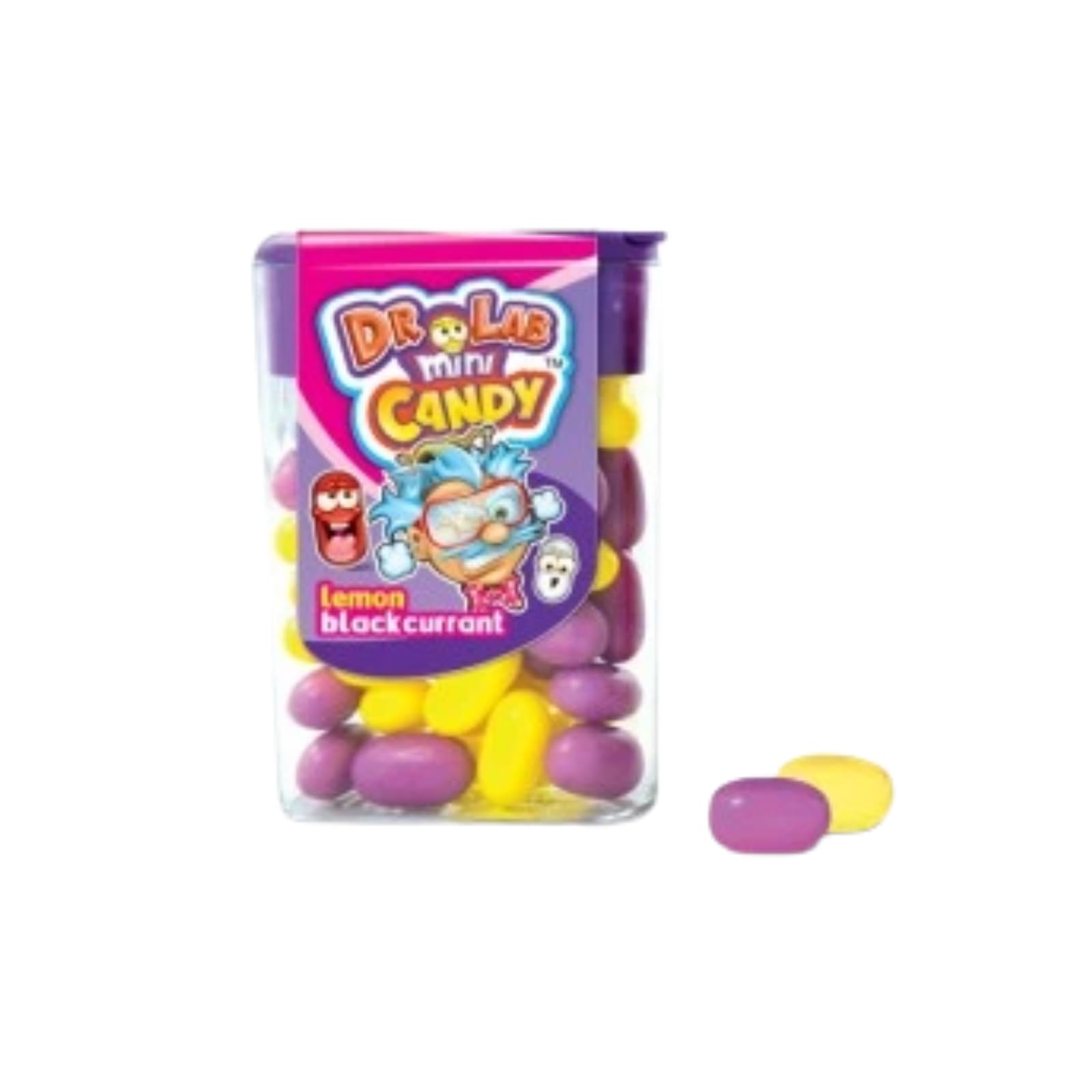 Mini Candy X-treme | Tarro redondo con 70 cajitas de deliciosos caramelos con sabor a frutas | Caramelos para Fiestas y Eventos
