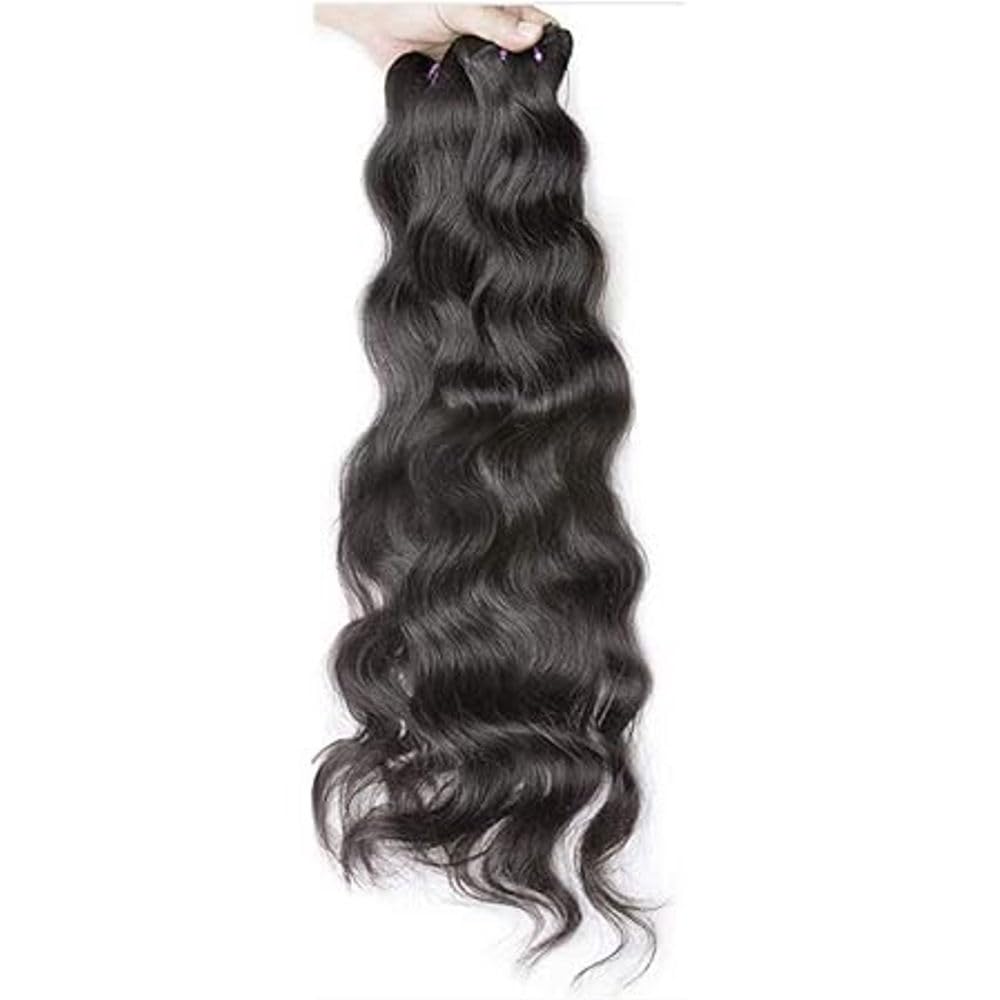 Machine Weft Human Hair Extensions, Lenght 30 Inches Long, 100% Virgin Brazilian Remy Human Hair, Natural Black, 100 Grams For Women-image-41