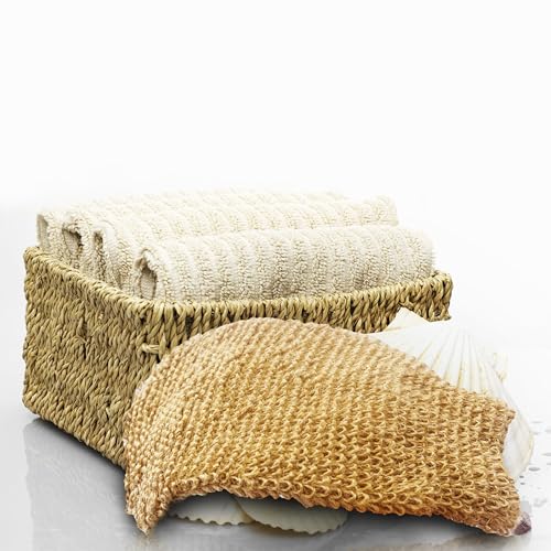 Bleu Bath 4 Pack) Natural Exfoliating Hemp Bath Mitt Shower Gloves Loofah Washcloth Sponge Machine Washable Body Scrubber (Rougher Hemp) thumb #5