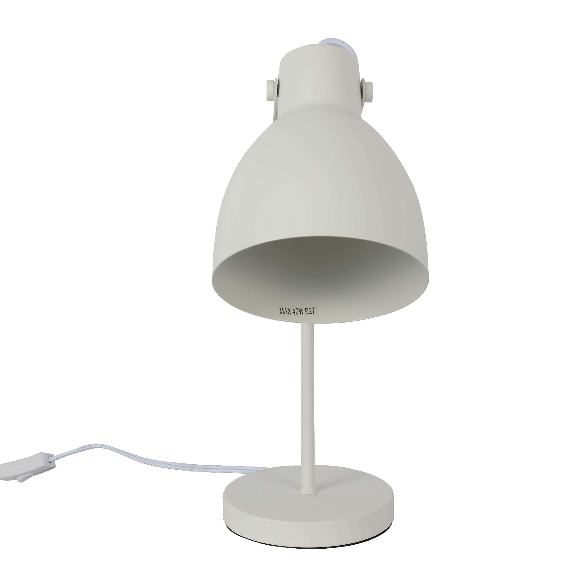 Tekled White Tekled® Led Desk Lamp | Adjustable Armature Rotatable Table Light With Gold Steel Feature | Replaceable E27 Edison Screw Bulb Holder | For Bedside Reading Home Office Work Architects Students