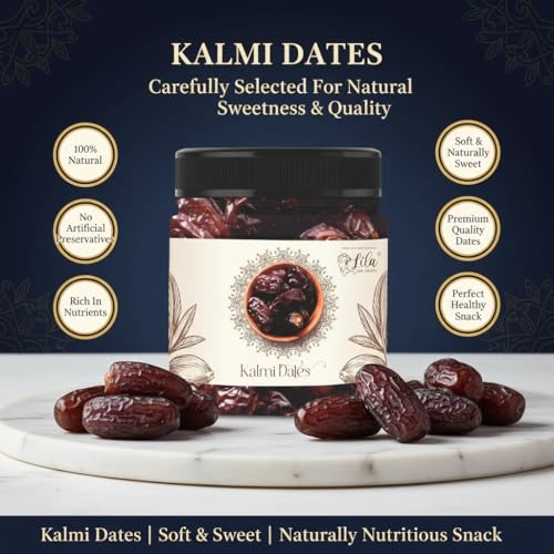 Image of LILA DRY FRUITS Kalmi Dates 100 gms Fresh, Tasty And Healthy Khajur | 100% Natural kajoor | High In Dietry Fibre, Rich in Iron, Vitamins, No Preservatives & Added Sugar Perfect for Gifting