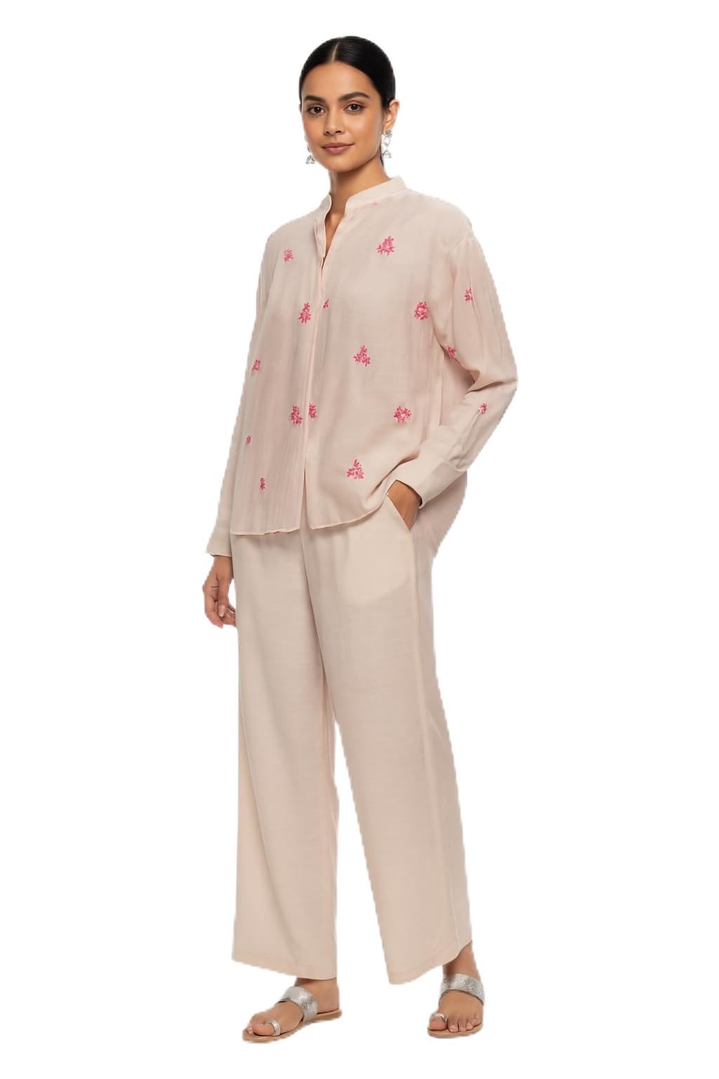 akashaiyni style studio AKASHAIYNI STYLE TUDIO MAL CHANDERI EMBROIDRED CORDINATED SET-picture-52