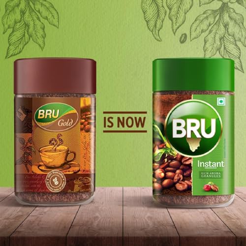 Image of BRU Gold Instant Coffee Powder 100 g Jar, 100% Pure Ground Coffee Powder from South India - Premium Arabica & Robusta Roasted Beans (Pack of 3)