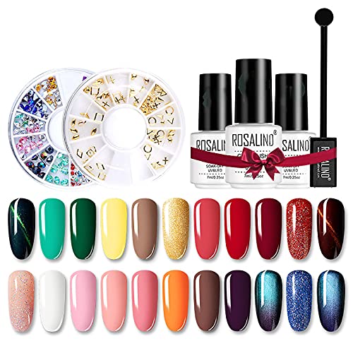 Vernis gel UV oeil de chat 22 couleurs longue tenue effet magnétique et décorations nail art