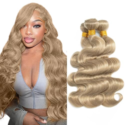 Ash Blonde Bundles Human Hair Color 22 Body Wave Bundles 28 28 28 Inch Unprocessed Brazilian Virgin Hair #22 Ash Blonde Body Wave 3 Bundle Human Hair Extensions 150g