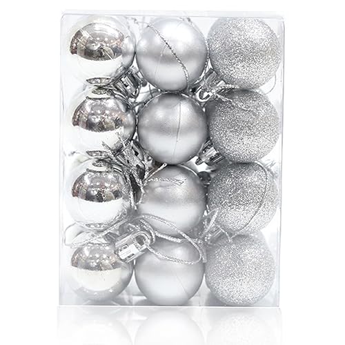 YiYa 24-teiliger Weihnachtsschmuck - Mercury Glas Kugeln Mit Vintage-Design