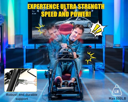 GTPLAYER Simulator Cockpit, sim Racing Cockpit, Soporte para Volante con Altavoces, Compatible con Varios Modelos de Volante y Pedales