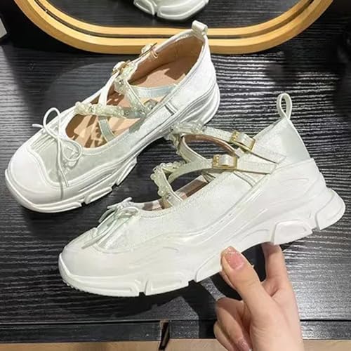 Ballet Flats with Strap Mary Jane Heels Aesthetic Shoes Bow Ballet Flats Ballet Heels for Women4