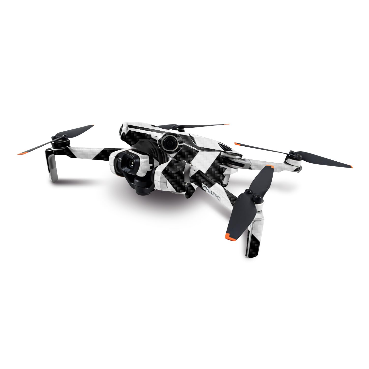 MightySkins Carbon Fiber Skin Compatible with DJI Mini 4 Pro - Black Chevron | Protective, Durable Textured Carbon Fiber Finish | Easy to Apply