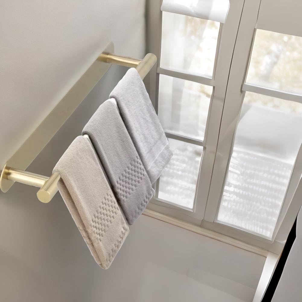 Barre porte-serviettes sans perçage, acier inoxydable, autocollant 60 cm pour la maison et la salle de bain