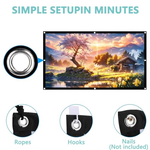 Pantalla de proyector plegable 150 pulgadas 16:9 antiarrugas miniatura 5