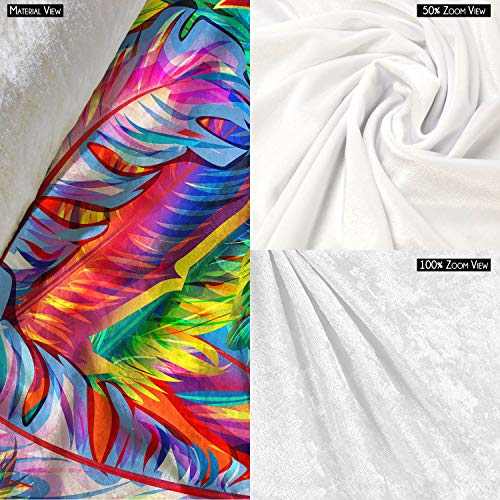 Image of ArtzFolio Bright Feathers | Velvet Upholstery Fabric by Metre | for Sofa, Curtains, Cushions, Furnishing, Craft, Dress Material | Width 1.4metre (56inch) | Length 5 metre (200 inch / 508 cms)