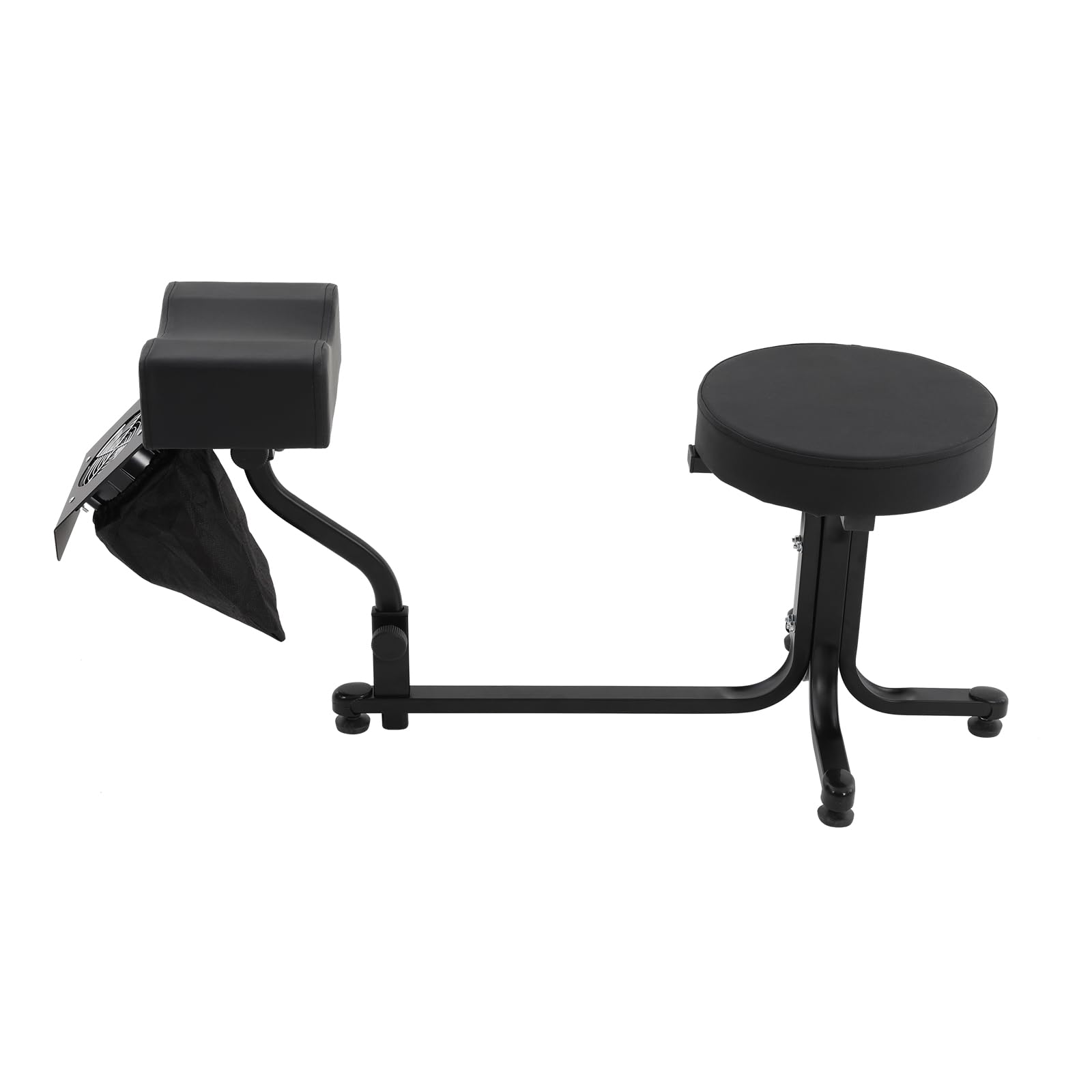 Pediküre Hocker, 2 in 1 Fußablage Fusspflege Stuhl Höhe 41 cm mit Staubreinigungsventilator, Fußpflege Pediküre Beinauflage tragbar für SPA Salon Nagelstudio (Schwarz)