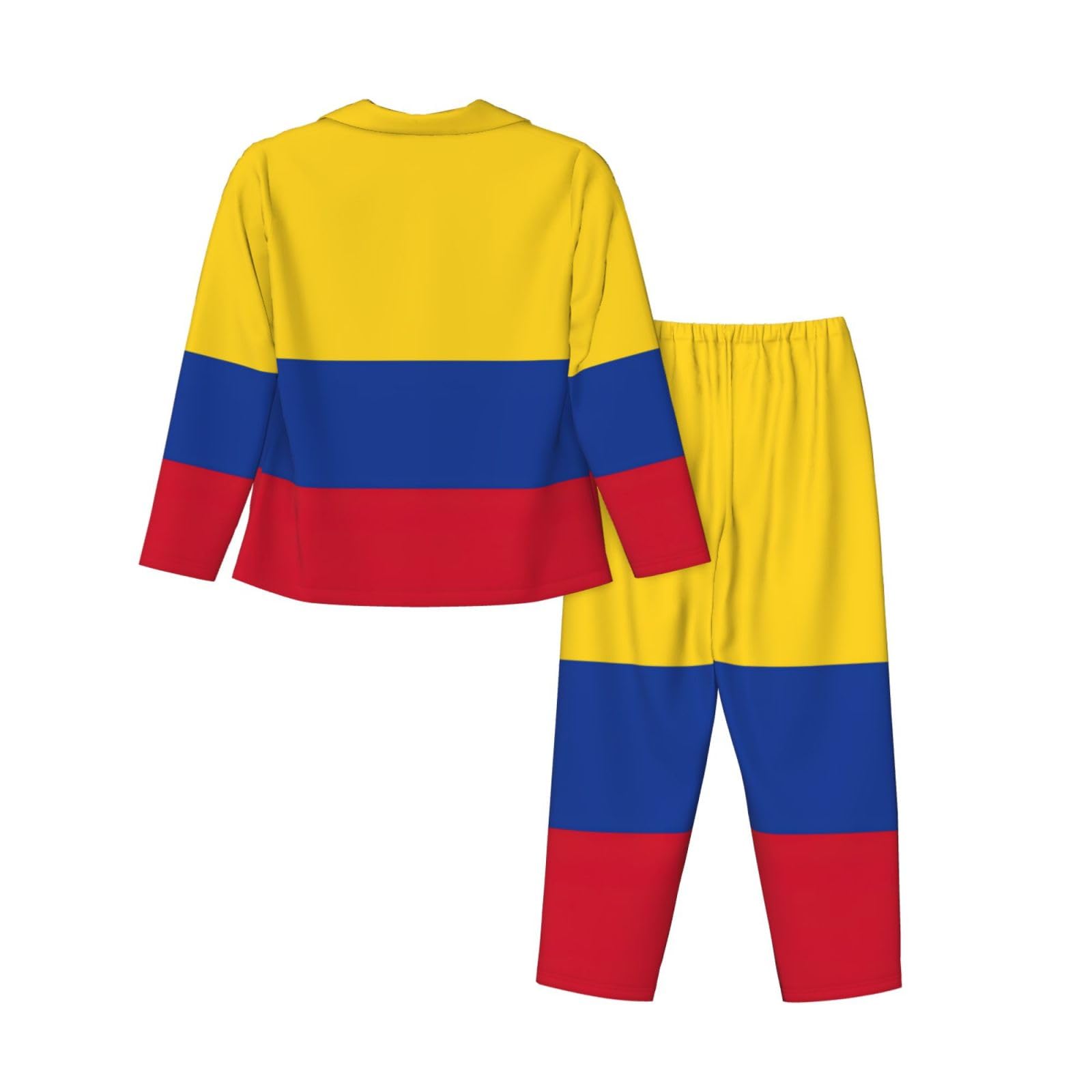 Conjunto de pijama de manga larga con estampado de la bandera de Colombia